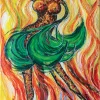 Rosa Rose Flamenco, acrylique sur toile à Grasse (06)